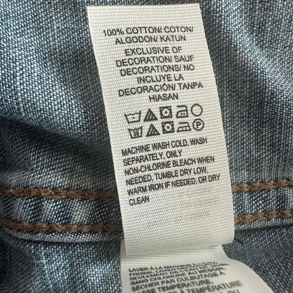 Lucky Brand Jacket Women's XS Blue The Tomboy Trucker Denim Distressed Grunge - Picture 6 of 8